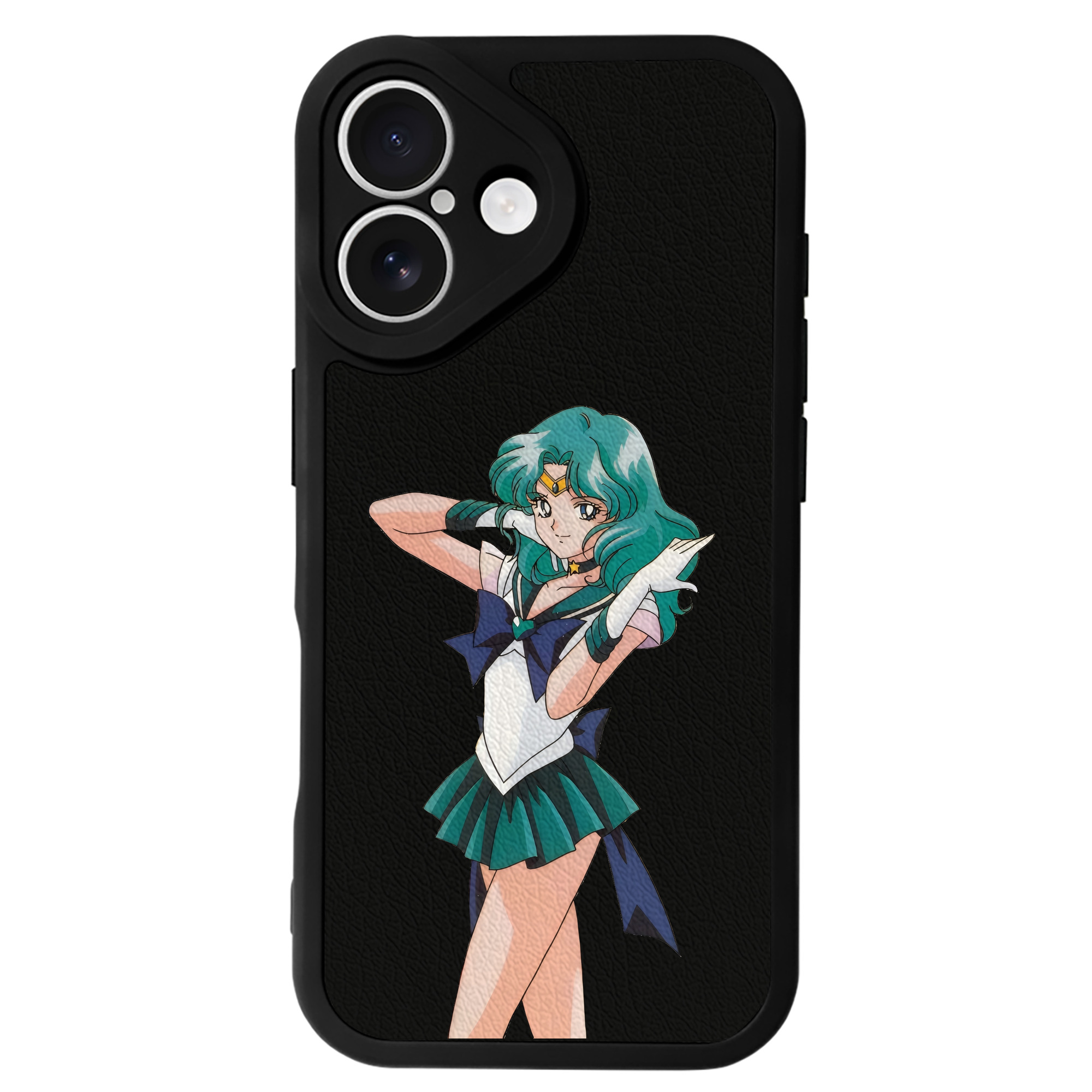 （画像用） 美少女戦士セーラームーン 海王 みちる（かいおう みちる） Sailor Moon Kaiou Michiru 【iPhone 16シリーズ対応】シリコンスマホケース（レザー調） 材質：シリコン